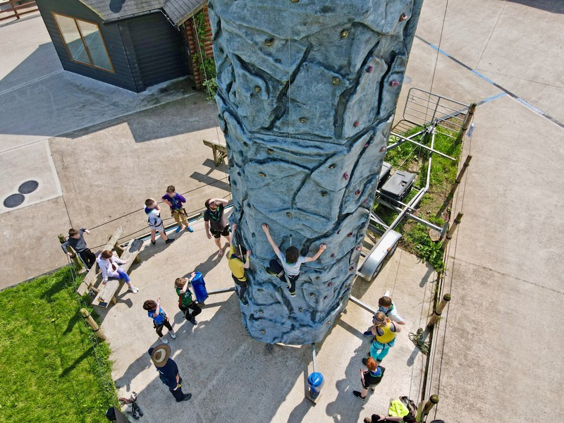 Outdoor climbing wall at Moira Lakes